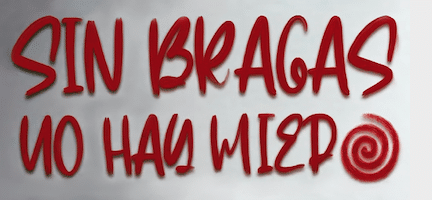 Un pedazo de la portada del libro Sin bragas no hay miedo en el que se ve el título.